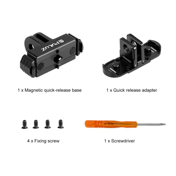 PULUZ Quick Release Magnetic Folding Finger Base Mount for GoPro HERO12 Black /11 Black /11 Black mini /10 Black /9 Black /8 Black / Max  - Black