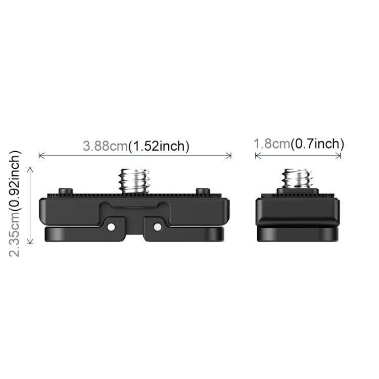 For Insta360 X4 / X3 PULUZ Quick Release 1 /4 inch Folding Base  - Black