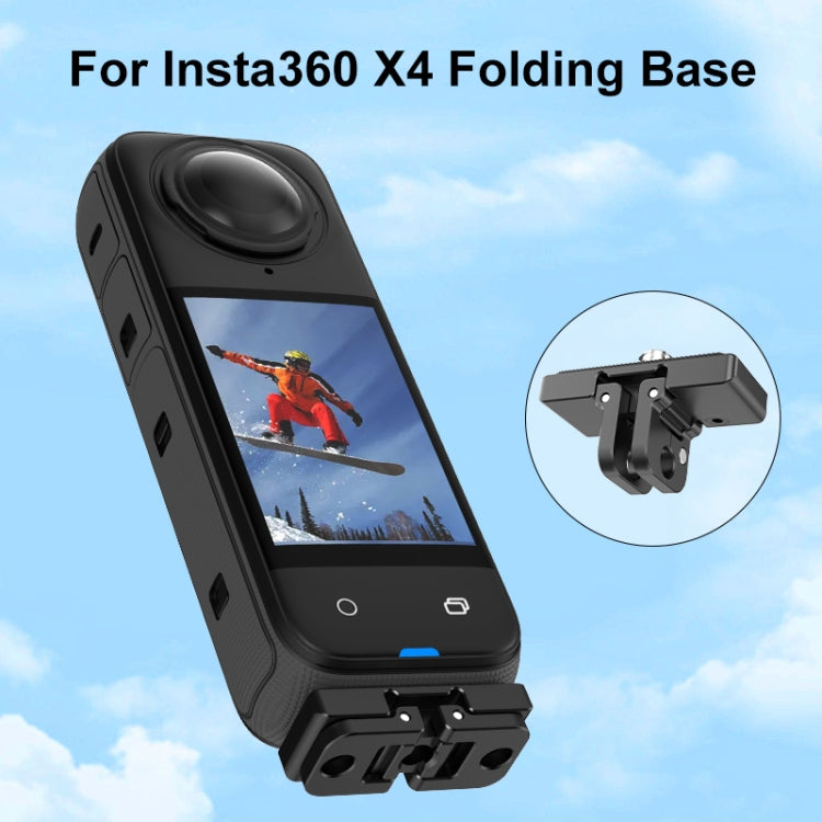 For Insta360 X4 / X3 PULUZ Quick Release 1 /4 inch Folding Base  - Black