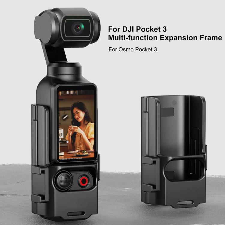 For DJI OSMO Pocket 3 PULUZ Plastic Protection Frame Expansion Cold Shoe Adapter Bracket  - Black