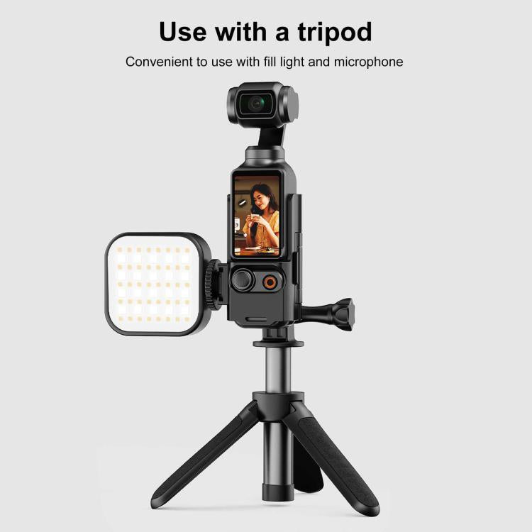 For DJI OSMO Pocket 3 PULUZ Plastic Protection Frame Expansion Cold Shoe Adapter Bracket  - Black