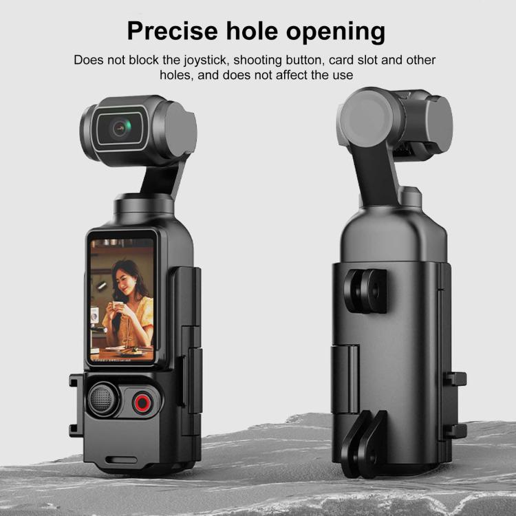 For DJI OSMO Pocket 3 PULUZ Plastic Protection Frame Expansion Cold Shoe Adapter Bracket  - Black
