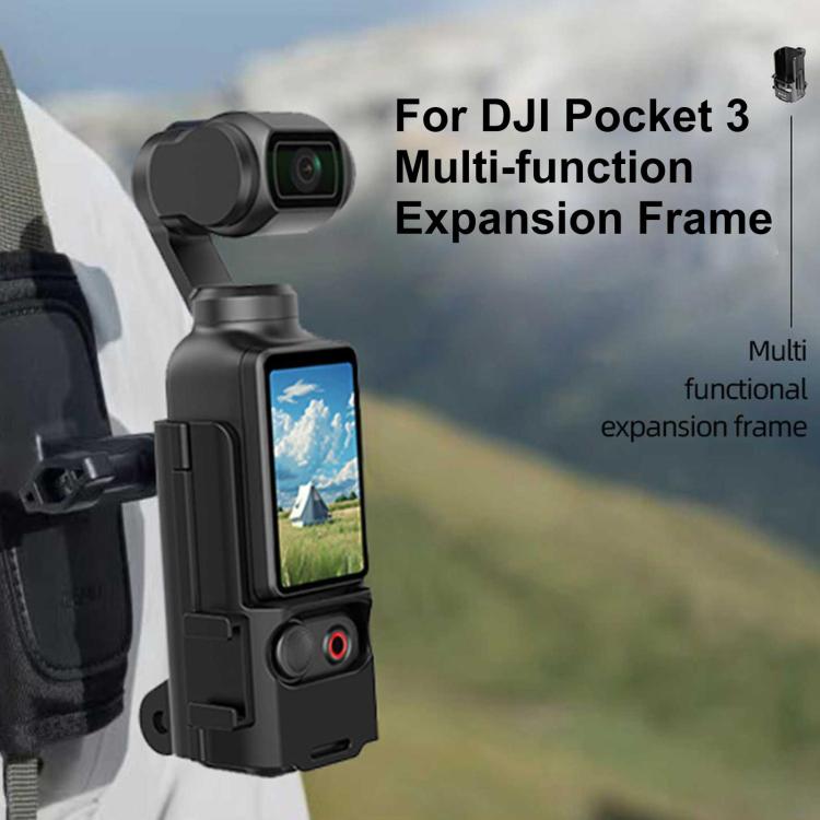 For DJI OSMO Pocket 3 PULUZ Plastic Protection Frame Expansion Cold Shoe Adapter Bracket  - Black