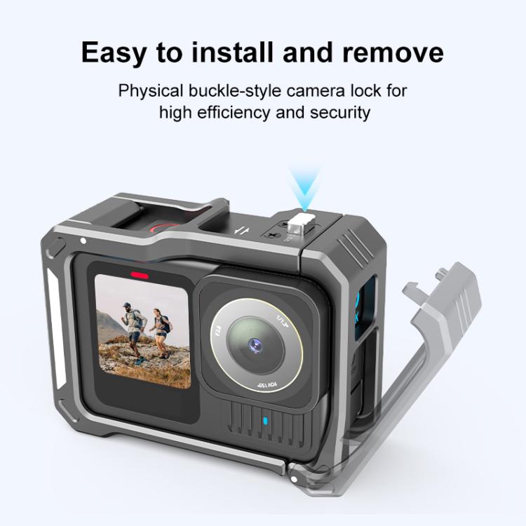 For GoPro HERO13 Black /12 Black /11 Black /10 Black /9 Black PULUZ Metal Camera Cage  - Black