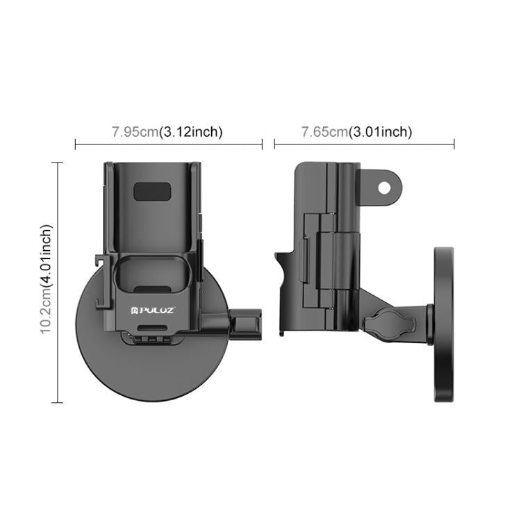 For DJI OSMO Pocket 3 PULUZ Protective Frame Magnetic Desktop Mount Angle Adjustable Base  - Black