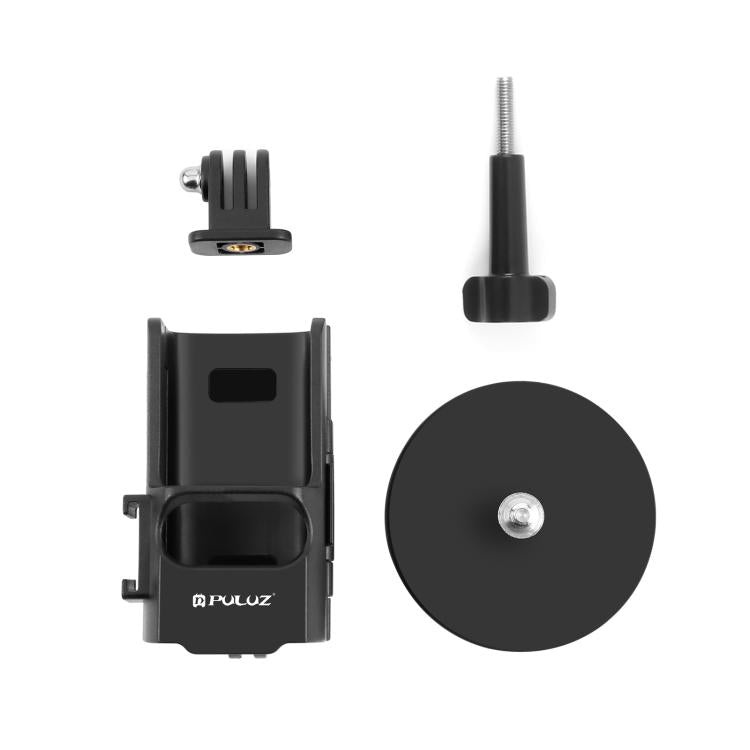 For DJI OSMO Pocket 3 PULUZ Protective Frame Magnetic Desktop Mount Angle Adjustable Base  - Black