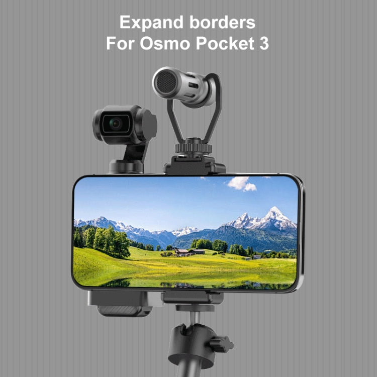 For DJI OSMO Pocket 4 / 3 PULUZ Protective Frame Expansion Phone Clamp Adapter Bracket  - Black