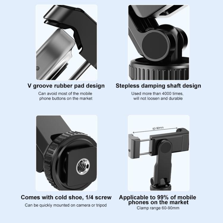 For DJI OSMO Pocket 4 / 3 PULUZ Protective Frame Expansion Phone Clamp, Compatible with Tripod Pole  - Black