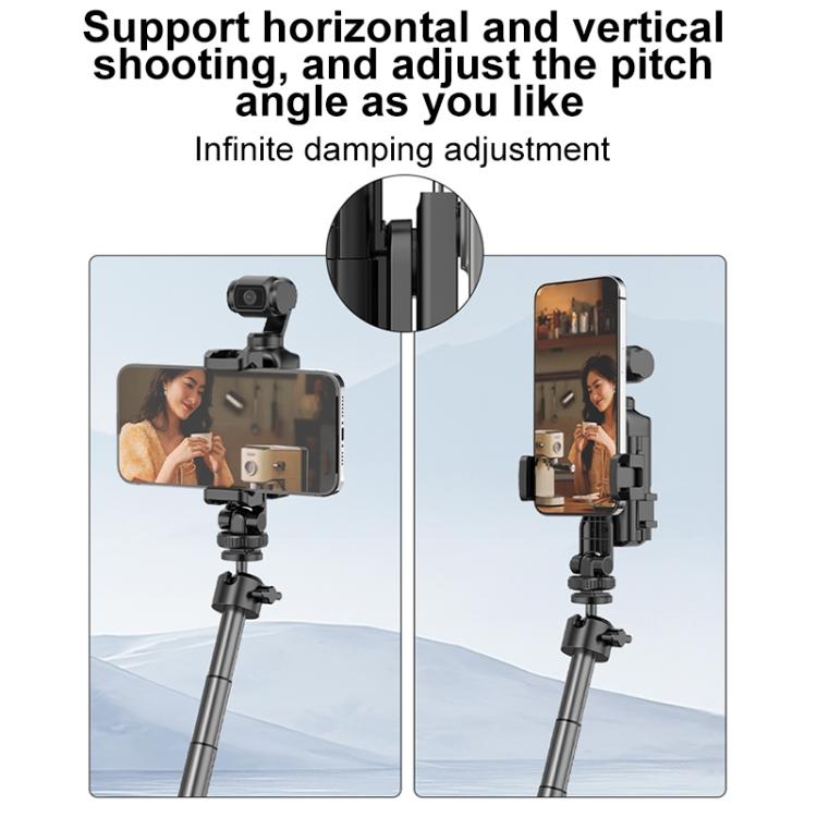 For DJI OSMO Pocket 4 / 3 PULUZ Protective Frame Expansion Phone Clamp, Compatible with Tripod Pole  - Black