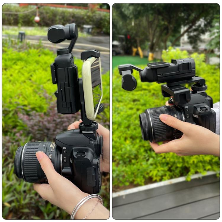 For DJI OSMO Pocket 4 / 3 PULUZ Protective Frame Expansion Phone Clamp, Compatible with Tripod Pole  - Black