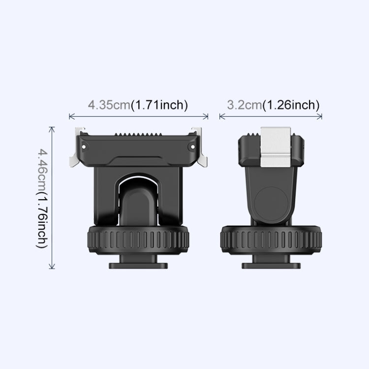 For DJI Osmo Action 5 Pro / 4 / 3 PULUZ Cold Shoe Gimbal Quick Release Base Adapter  - Black