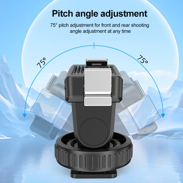 For DJI Osmo Action 5 Pro / 4 / 3 PULUZ Cold Shoe Gimbal Quick Release Base Adapter  - Black