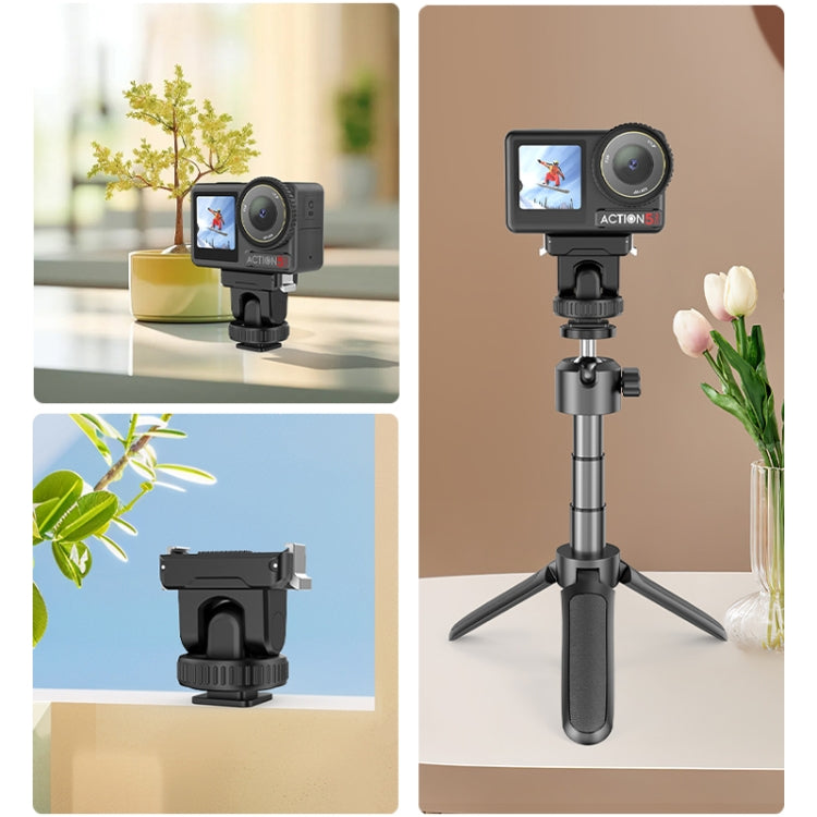 For DJI Osmo Action 5 Pro / 4 / 3 PULUZ Cold Shoe Gimbal Quick Release Base Adapter  - Black