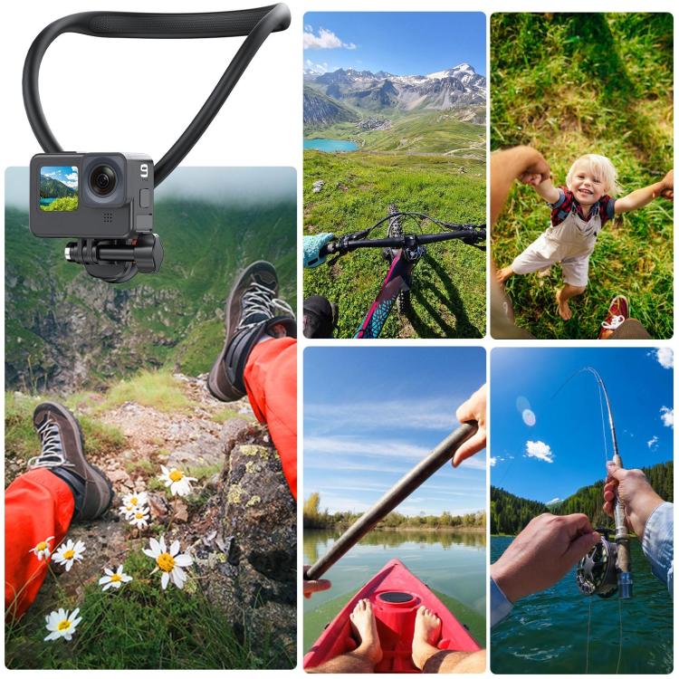 PULUZ Lazy Neck Bracket Magnetic Quick Release POV View Mount  - Black
