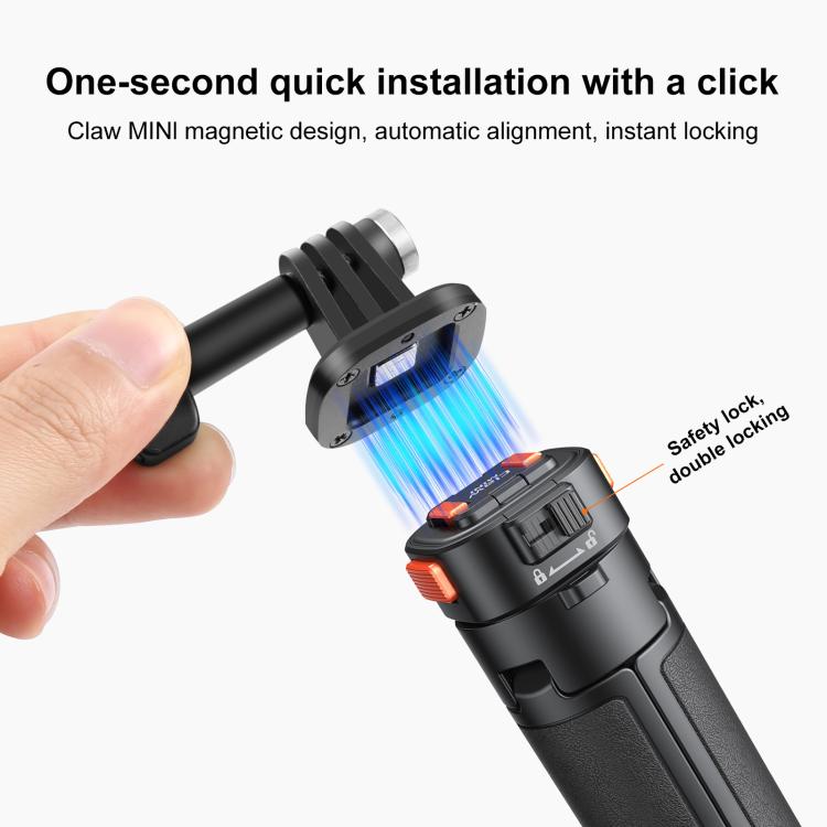 PULUZ Mini Magnetic Quick Release Selfie Stick Tripod  - Black