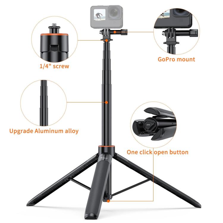 [US Warehouse] PULUZ 1.4m Action Camera Selfie Stick Tripod Vlog Live Streaming Holder