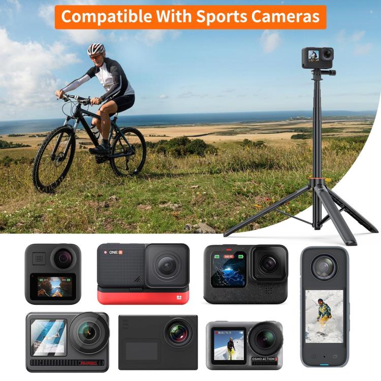 [US Warehouse] PULUZ 1.4m Action Camera Selfie Stick Tripod Vlog Live Streaming Holder