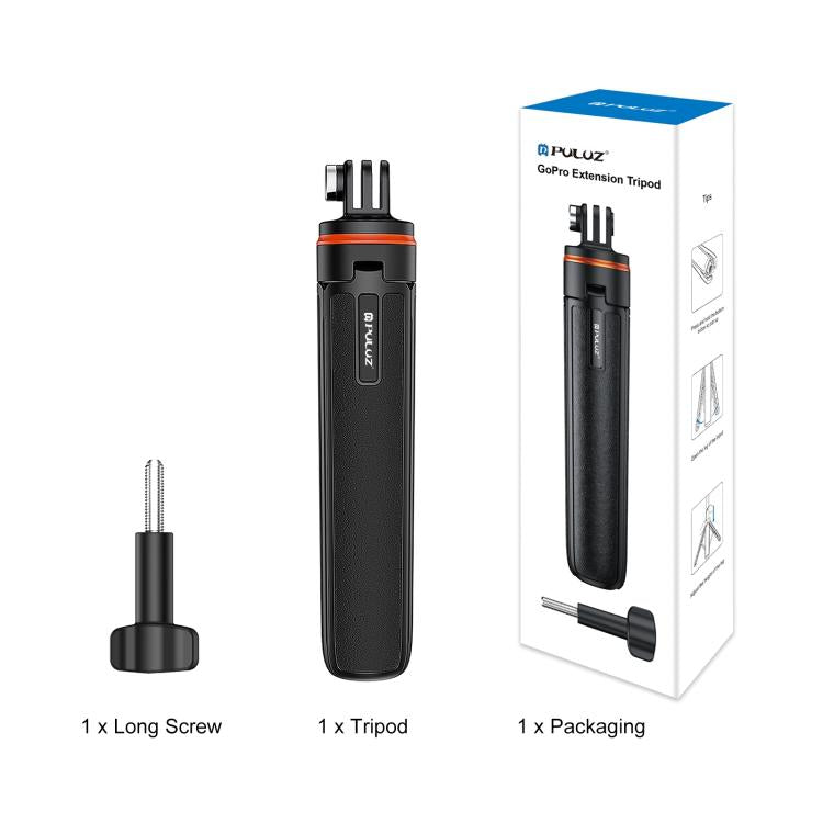 PULUZ Action Camera Extension Tripod Selfie Stick Stand for GoPro  - Black