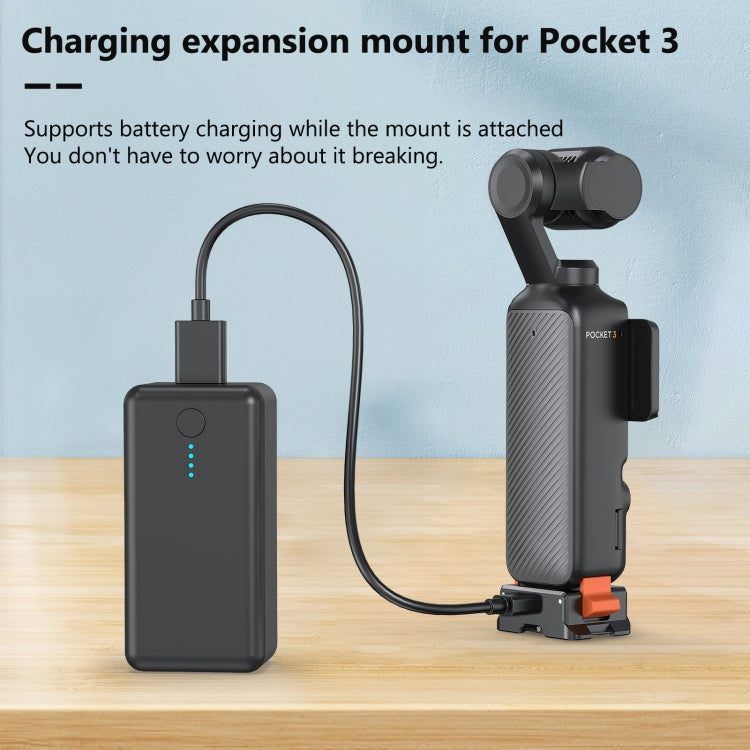 For DJI Osmo Pocket 3 PULUZ Type-C Charging Base Quick Release Mount Adapter  - Black