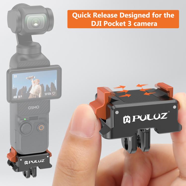 For DJI Osmo Pocket 3 PULUZ Quick Release Mount Adapter  - Black