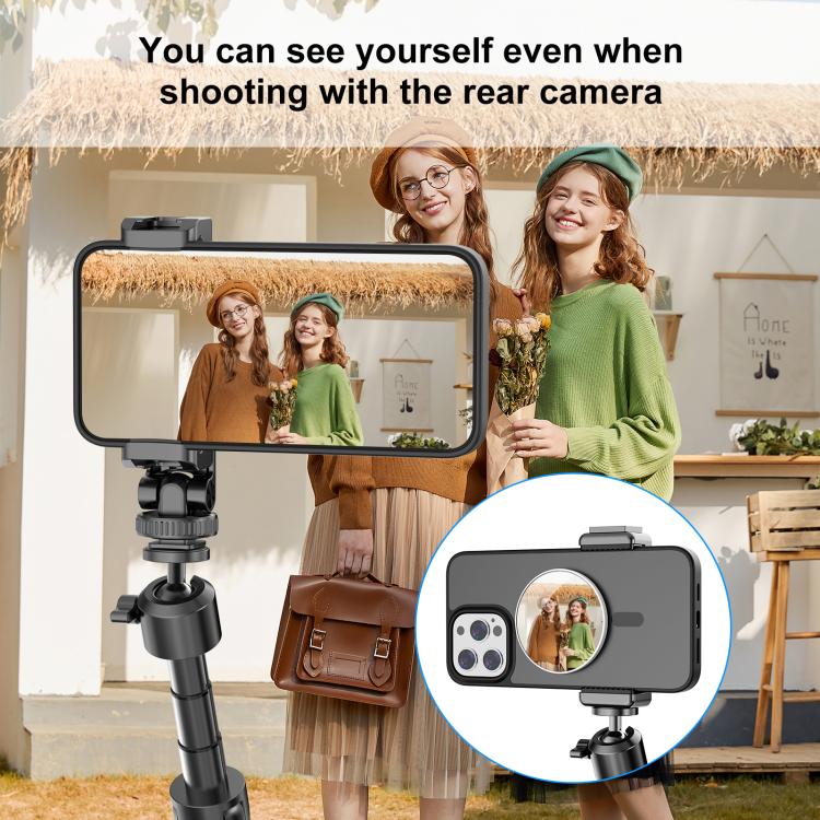 PULUZ Mobile Phone MagSafe Magnetic Makeup Mirror Rear Camera Video Selfie Mirror  - White