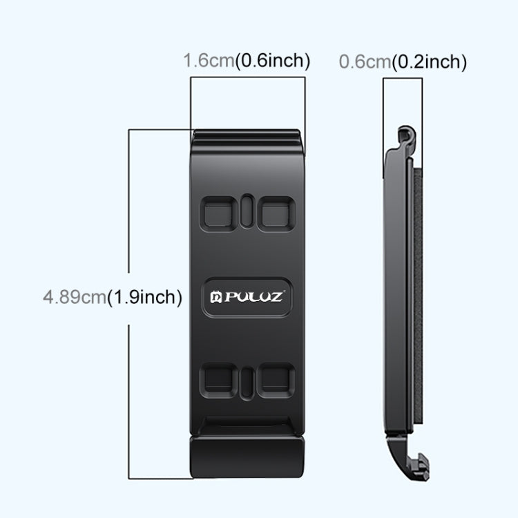 PULUZ Aluminum Alloy Vertical Shooting Magnetic Quick-release Battery Side Interface Cover for Insta360 Ace Pro 2  - Black