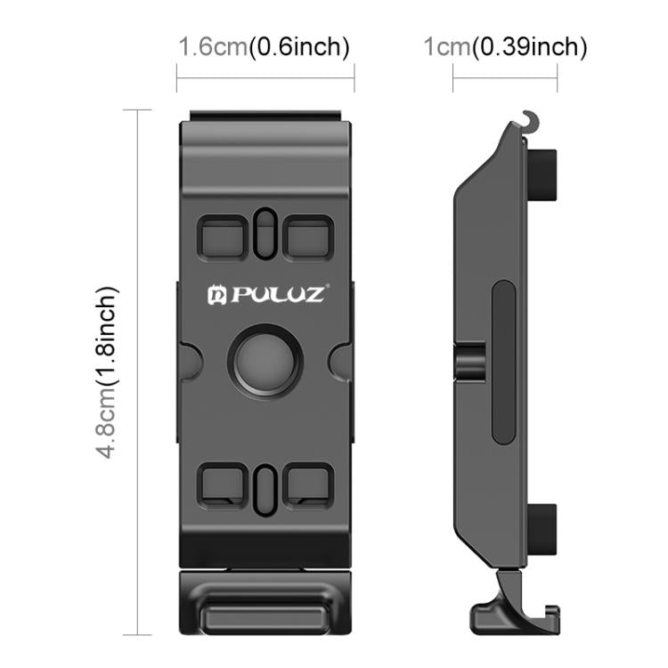 PULUZ ACE / AC Aluminum Alloy Vertical Shooting Magnetic Quick-release Battery Side Interface Cover for Insta360 Ace Pro 2  - Black