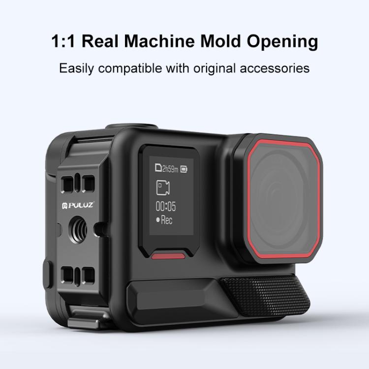 PULUZ ACE / AC Aluminum Alloy Vertical Shooting Magnetic Quick-release Battery Side Interface Cover for Insta360 Ace Pro 2  - Black