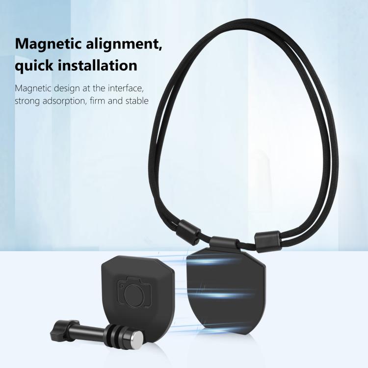 PULUZ Action Camera Magnetic Neck Mount Holder Vlog POV Neck Strap  - Black