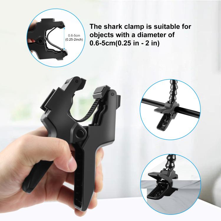 PULUZ Action Sports Cameras Jaws Flex Clamp Mount with Phone Clamp  - Black