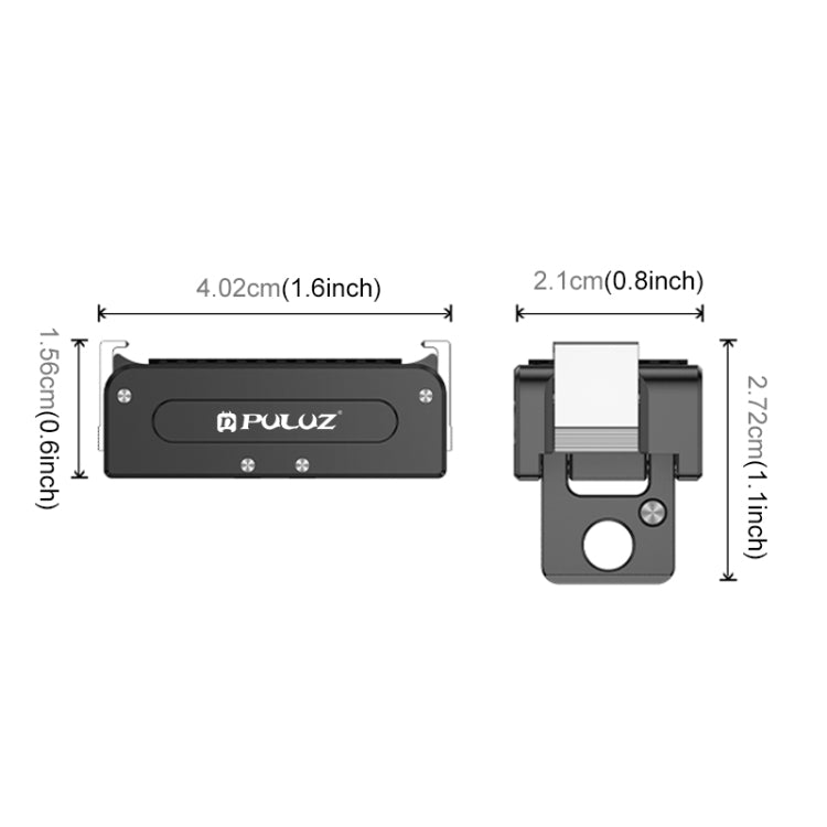 For DJI Osmo Action 5 Pro / 4 / 3 / Osmo 360 PULUZ Magnetic Quick Release Metal Base  - Black