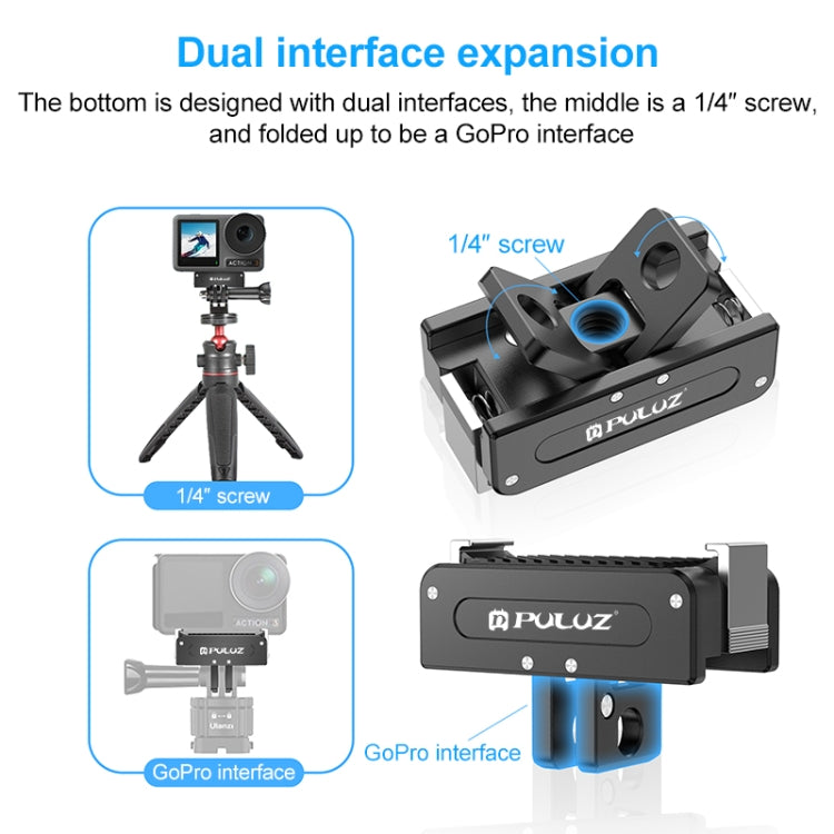 For DJI Osmo Action 5 Pro / 4 / 3 / Osmo 360 PULUZ Magnetic Quick Release Metal Base  - Black