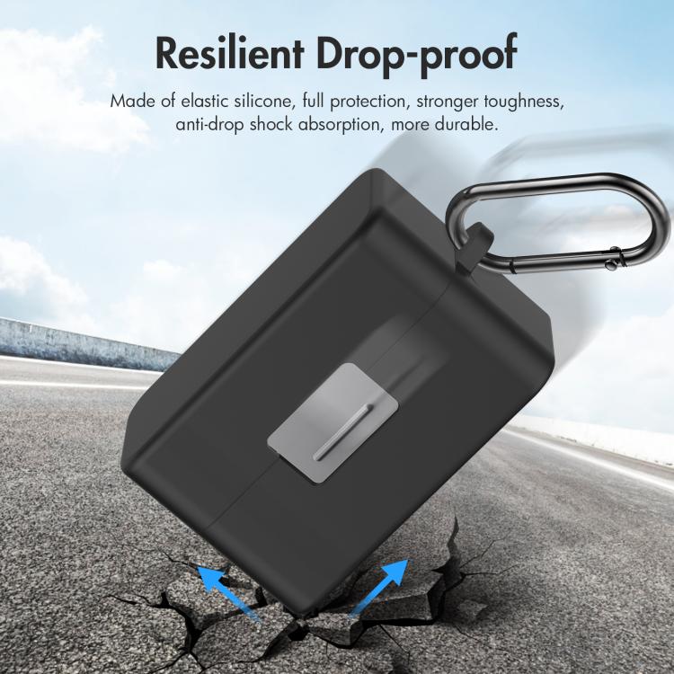 For DJI Mic Mini PULUZ Charging Case Silicone Scratch-proof Protective Cover  - Black