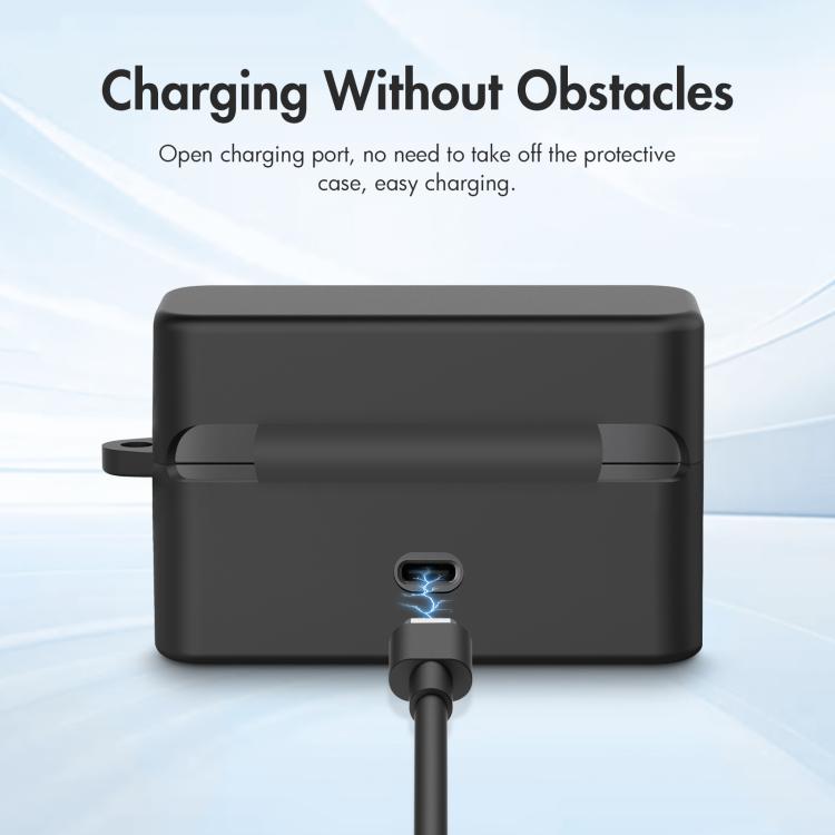 For DJI Mic Mini PULUZ Charging Case Silicone Scratch-proof Protective Cover  - Black
