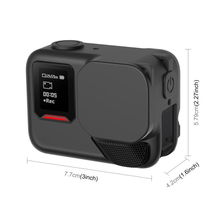For Insta360 Ace Pro 2 PULUZ Body Silicone Protective Case with Lens Cap & Strap  - Black