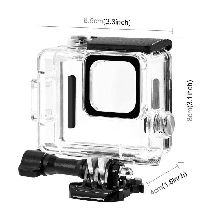 For GoPro HERO 4K 2024 PULUZ 60m / 196ft Waterproof Housing Protective Case with Buckle Basic Mount & Screw  - Transparent
