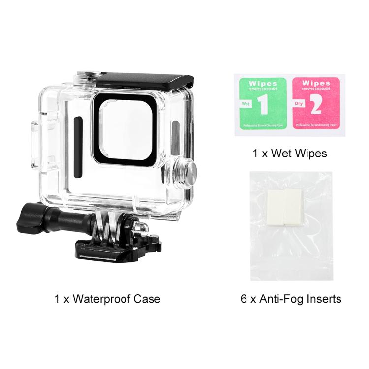 For GoPro HERO 4K 2024 PULUZ 60m / 196ft Waterproof Housing Protective Case with Buckle Basic Mount & Screw  - Transparent