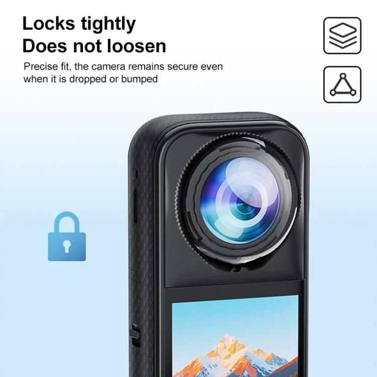 For Insta360 X5 PULUZ Rotating Optical Tempered Glass Lens Guard Protective Cover  - Transparent