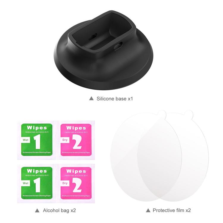 For Insta360 X5 PULUZ Silicone Dock Desktop Adhesive Base Bracket  - Black