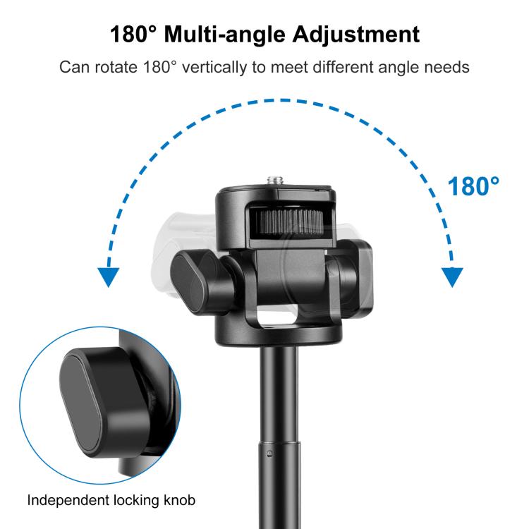 PULUZ 2m 8-section Aluminum Alloy Broadcast Fill Light Bracket Telescopic Tripod  - Black