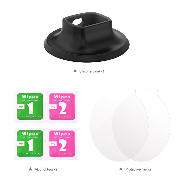 For DJI Osmo Pocket 4 / 3 PULUZ Adhesive Type Silicone Dock Desktop Base Bracket  - Black
