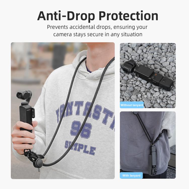 PULUZ Sports Camera Lanyard Long Adjustable Anti-lost Rope for DJI OSMO Pocket 4 / 3 / Insta360 X5