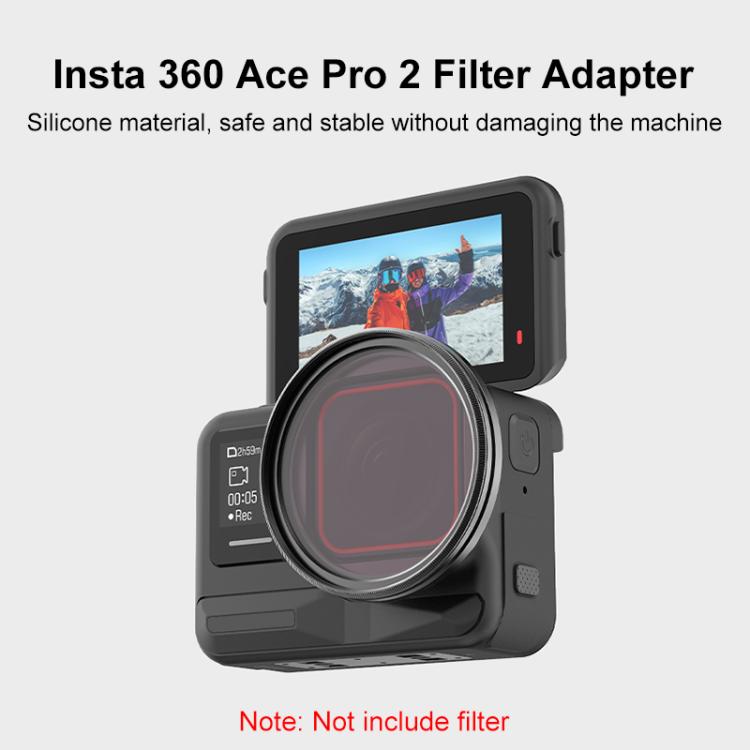 For Insta360 Ace Pro 2 PULUZ Filter Holder Metal Protective Filter Frame  - Black