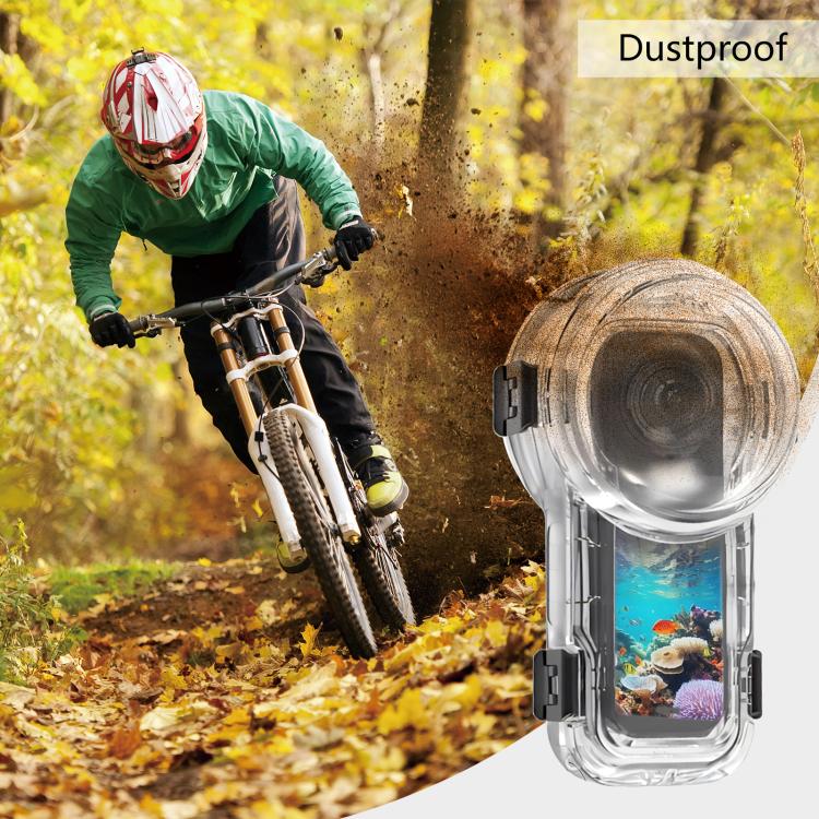 For Insta360 X5 PULUZ Quick Release 60m Waterproof Sealed Diving Case  - Transparent