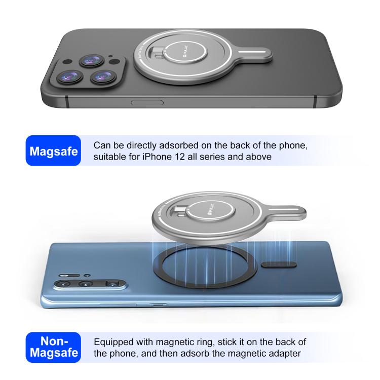 For Insta360 Flow 2 Pro PULUZ Magnetic Phone Mount Adapter  - Silver