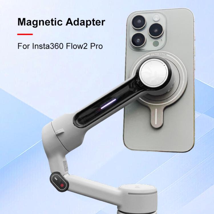For Insta360 Flow 2 Pro PULUZ Magnetic Phone Mount Adapter  - Silver