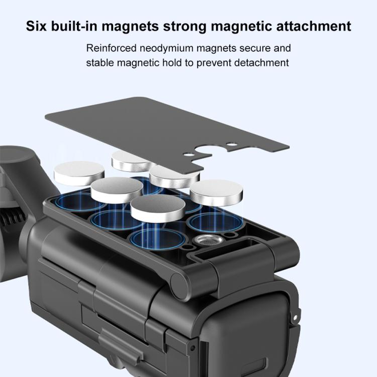 For DJI Osmo Pocket 3 PULUZ Folding Magnetic Mount Base Bracket  - Black