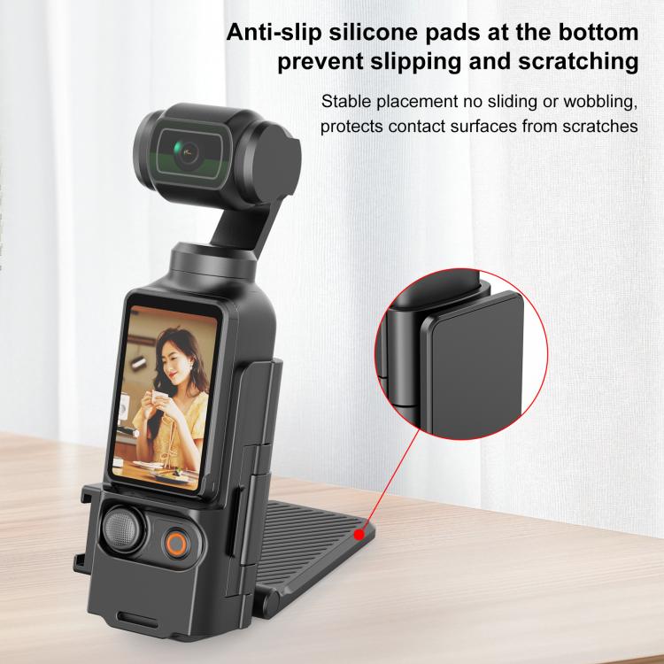 For DJI Osmo Pocket 3 PULUZ Folding Magnetic Mount Base Bracket  - Black