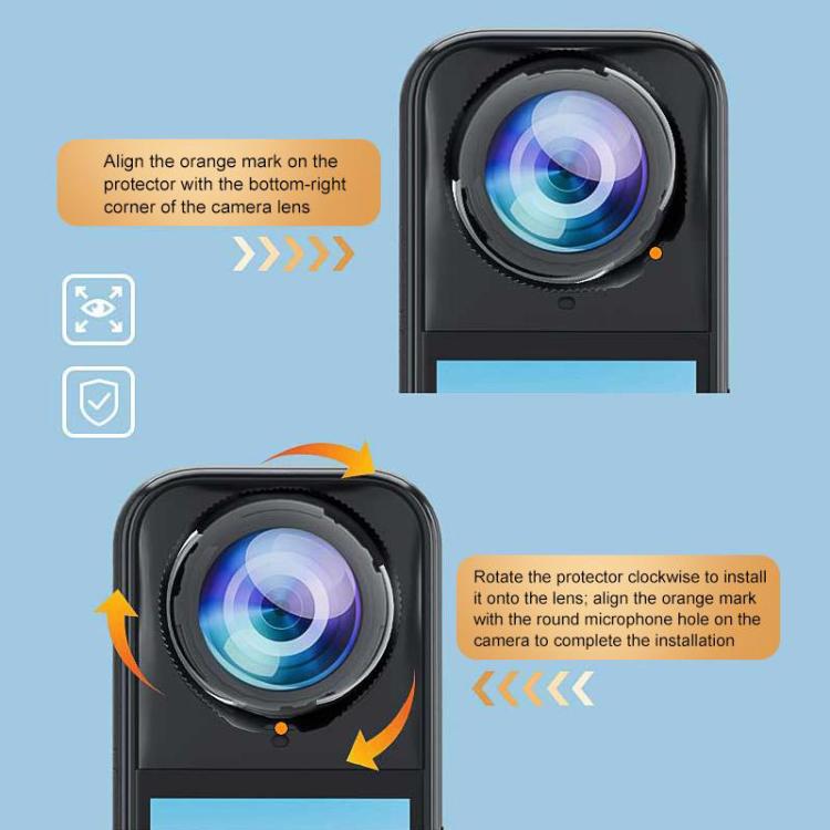 For Insta360 X5 PULUZ Standard Rotation PC Lens Guard  Protective Cover  - Transparent