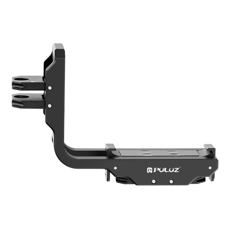 For DJI Osmo Action 5 Pro / 4 PULUZ Vertical Horizontal Shooting Quick Release Metal Magnetic L Bracket  - Black
